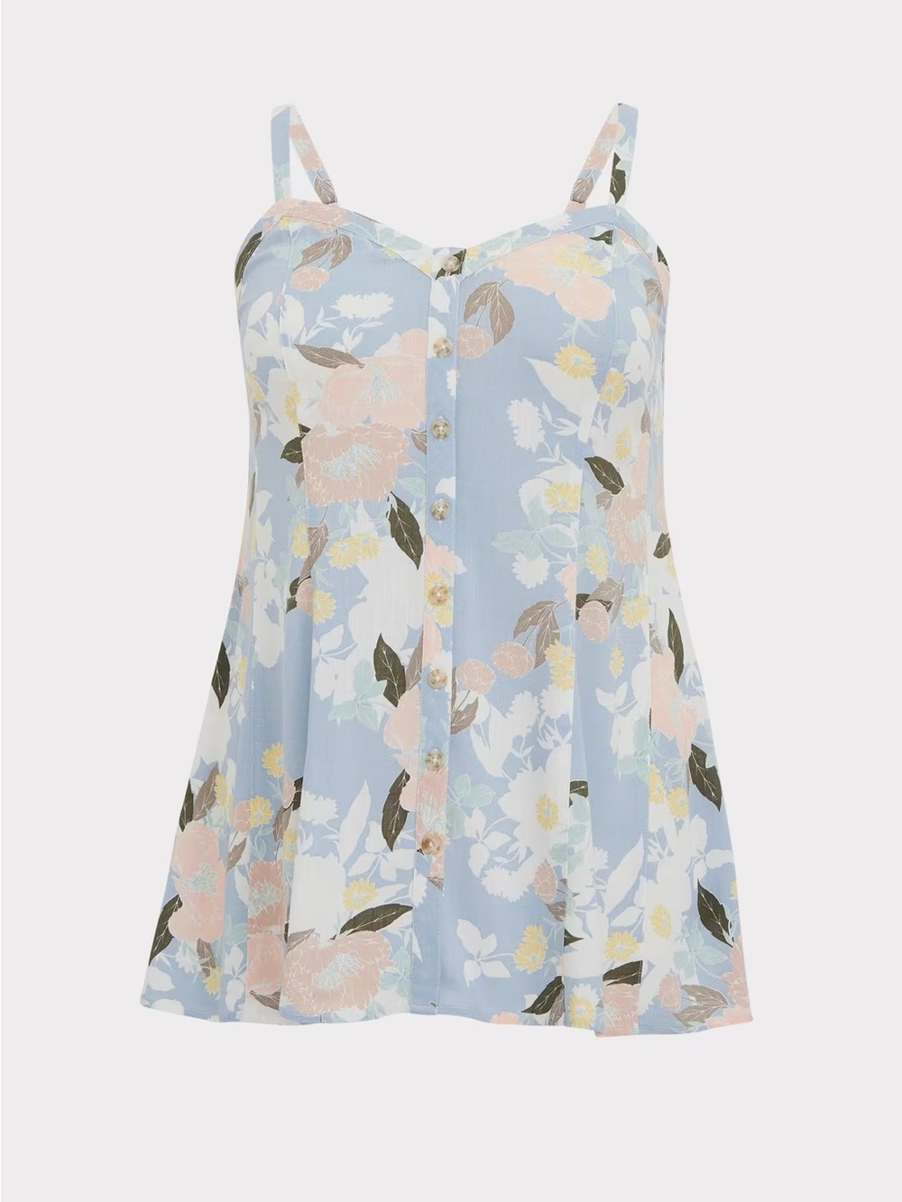 Torrid | Blue Fit And Flare Rayon Slub Button-Front Cami | Size 2